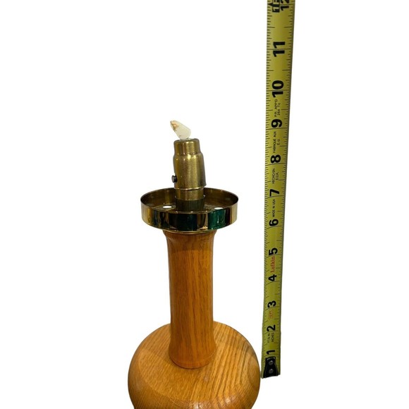 Vtg Jakobsson Style Candlestick Holder Wood And Brass Mushroom Shade Swedish MCM - Picture 15 of 15